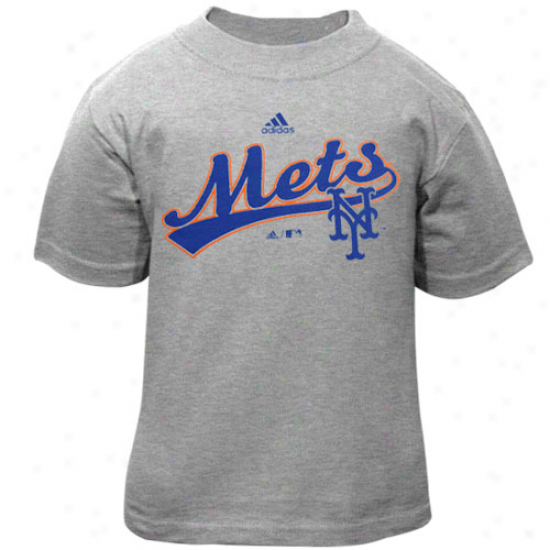 Adidas New York Mets Toddler Script T-shirt - Ash