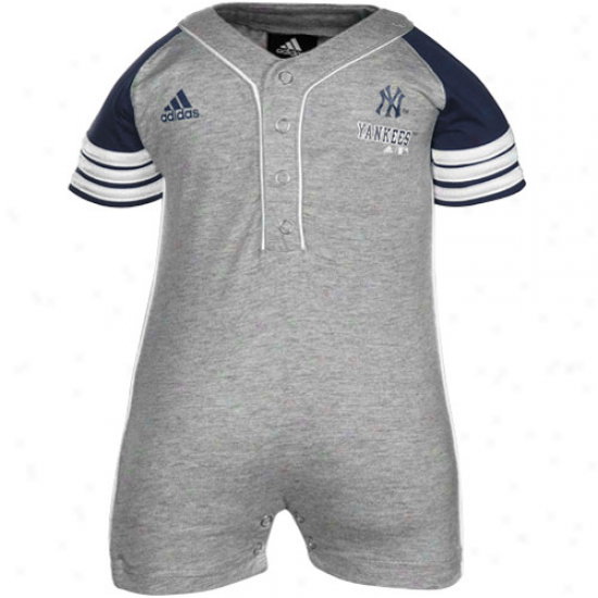 Adidas New York Yankees Infant Ash Jersey Romper