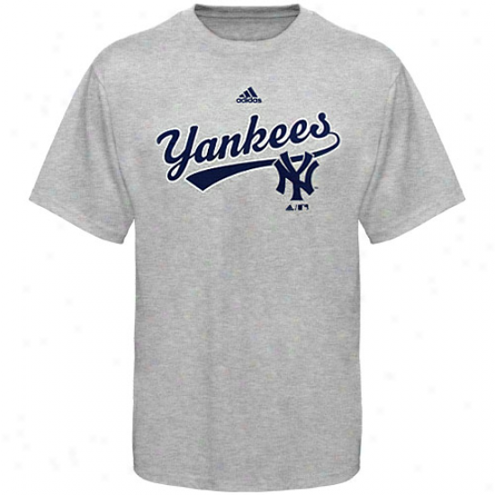 Adidas New York Yamkees Youth Ash Script T-shirt