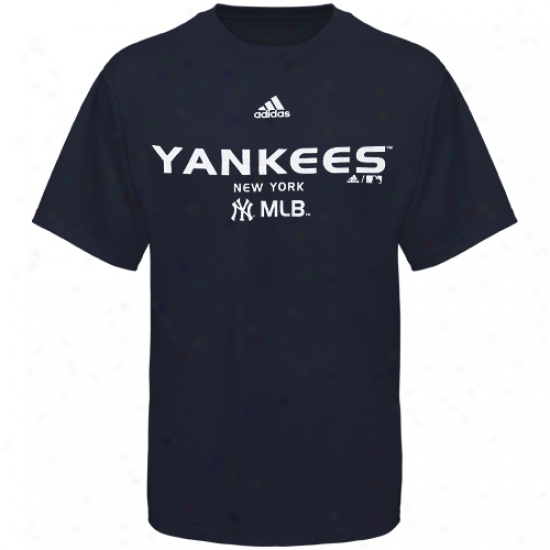 Adidas New York Yankees Youth Navy Blue Steel Edge T-shirt