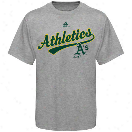 Adidas Oakland Athletjcs Ash Youth Script T-shirt