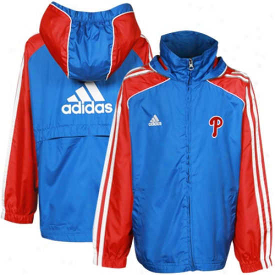 Adidas Philadelphia Phillies Toddler Light Blue-red Full Zip Hoody Jacket