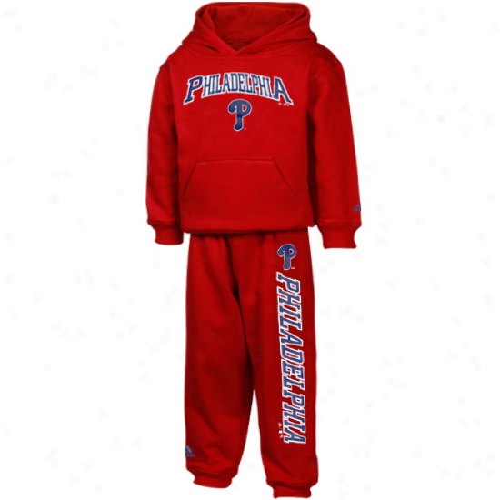 Adidas Philadelphia Phillies Toddler Red Hoody Clip Hoody & Pants Set