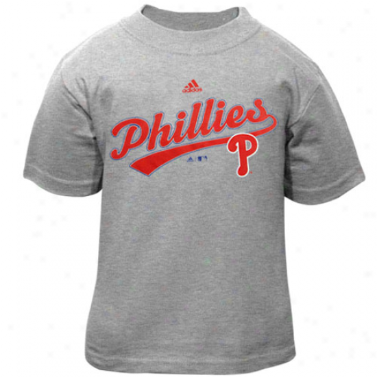 Adidas Philadelphia Phillies Toddler Script T-shirt - Ash