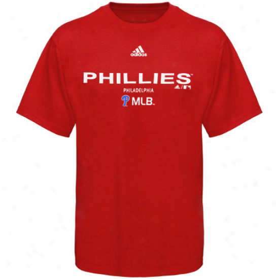 Adidas Philaxelphia Phillies Youth Red Steel Edge T-shirt