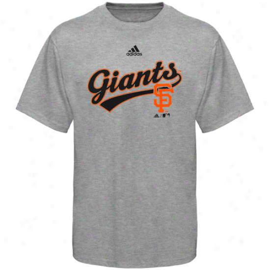 Adidas San Francisco Giants Ash Youth Script T-shirt