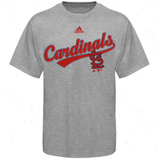 Adidas St. Louis Cardinals Ash Youth Script T-shirt
