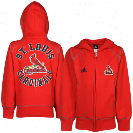 Adidas St. Louis Cardinals Youth Girls Cardinal Fleece Full Zip Hoody