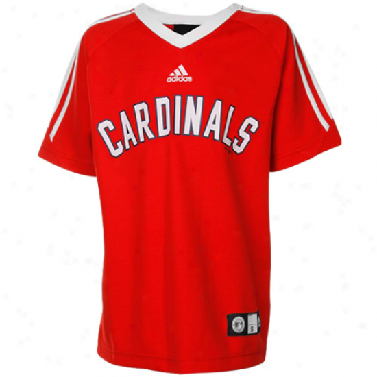 Adidas St. Louis Cardinals Youth Red Raglan V-neck Crew Top