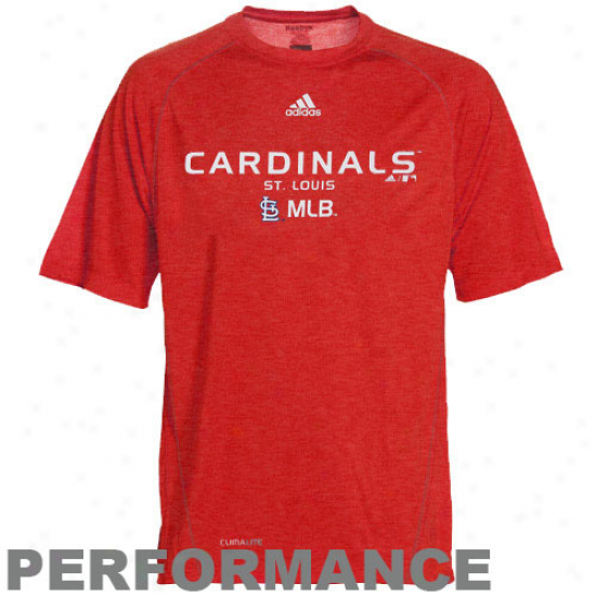 Adidas St. Louis Cardinals Youuth Red Speedwick Heathered Performance T-shirt
