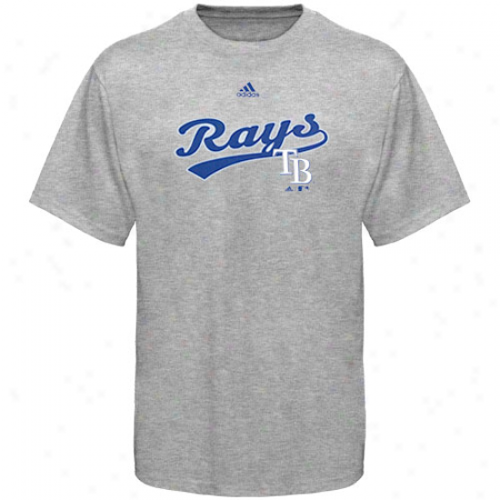 Adidas Tampa Bay Rays Ash Youth Script T-shirt