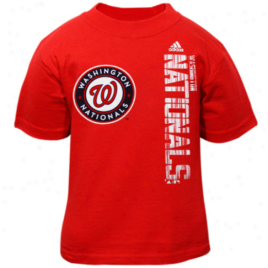 Adidas Washington Nationals Toddler Red Tge Loudest T-shirt