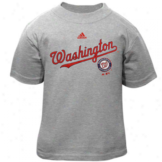 Adidas Washington Nationals Toddler Script T-shirt - Ash