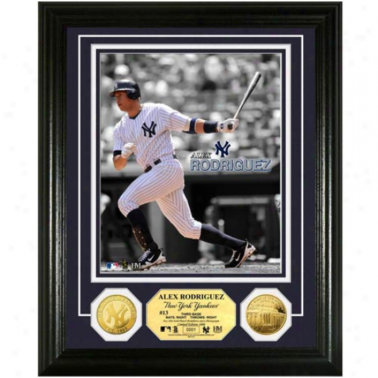 Alex Rodriguez New Yo5k Yankees 24kt Gold Coin Player Photomint