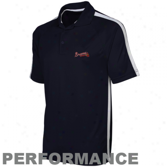 Antigua Atlanta Braves Navy Blue Rdvel Performance Polo