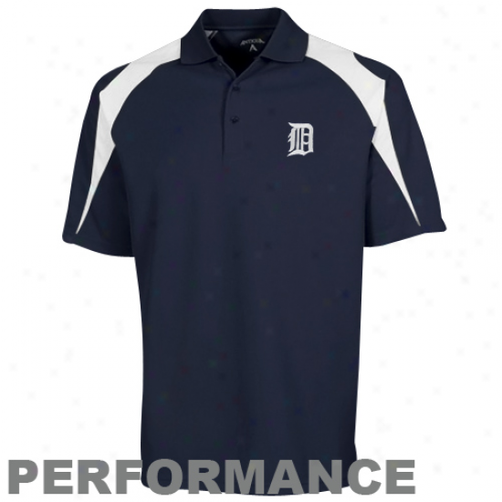 Antigua Detroit Tigers Navy Blue Innovate Performnce Polo