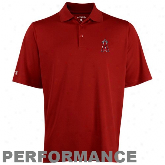 Antigua Los Angeles Angels Of Anaheim Red Exceed Polo