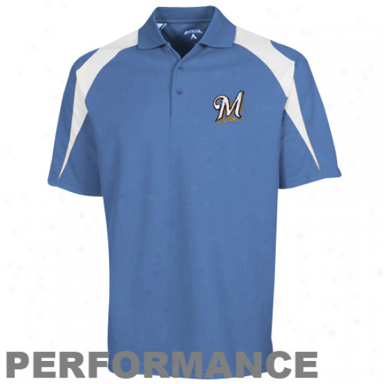 Antigua Milwaukee Brewers Light Dismal Innovate Performance Polo