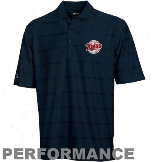 Antigua Minnesota Twins Navy Blue Tone Performance Polo