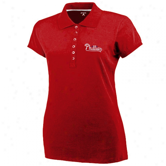 Antigua Philadelphia Phillies Ladies Red pSark Premium Polo