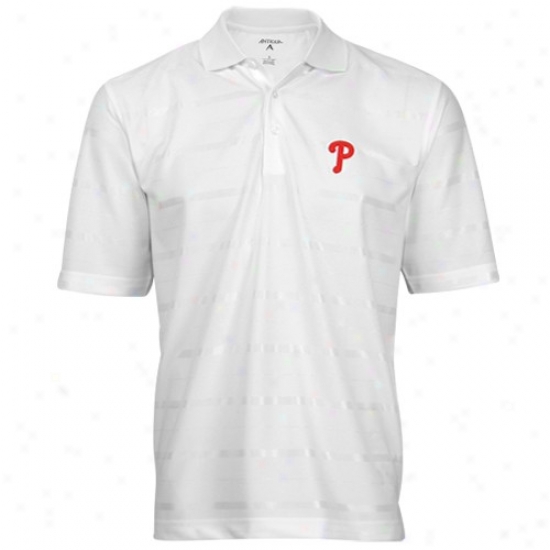 Antigua Philadelphia Phillies Wbite Tone Performance Polo