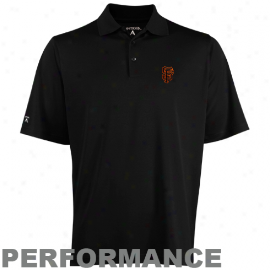 Antigua San Francisco Giants Black Pique Performance Polo