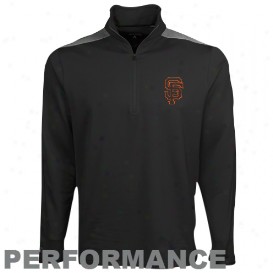Antigua San Francisco Giants Black Prosper Quarter Zip Performance Pullover Jacket
