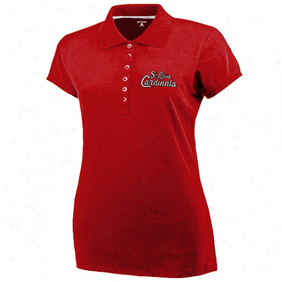 Antigua St. Louis Cardinals Ladies Red Spark Premium Polo