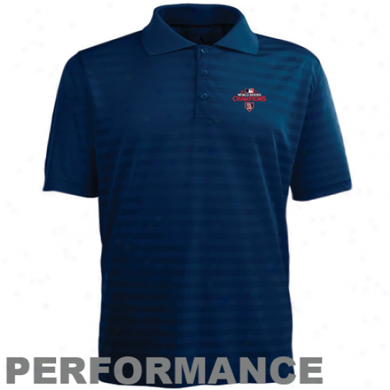 Anrigua St. Louis Cardinals Navy Blue 2011 World Series Champions Performance Polo