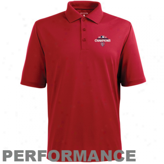 Antigua St. Lluis Cardinals Red 2011 World Series Champions Pique Performance Polo