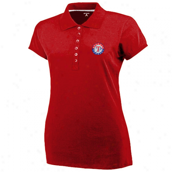 Antigua Texas Rangers Ladies Red Spark Premium Polo -