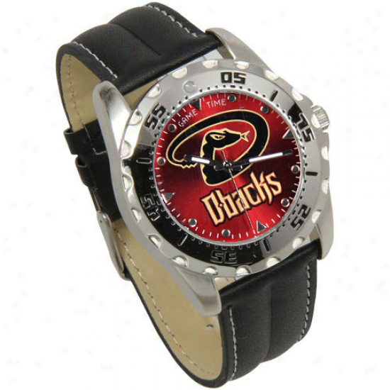 Arizona Diamondbacks Game Period Leather Watch - Black
