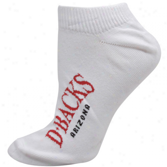 Arizona Diamondbacks Ladeis White Vaulted Team Name Solid Ankle Socks