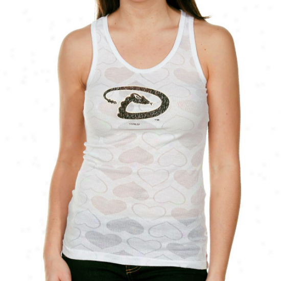 Arizona Diamondbacks Ladies White Candy Hearts Sheer Ribbed Tank Top