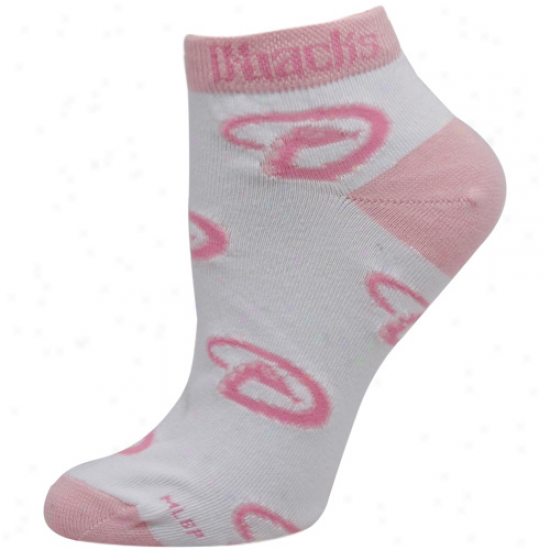 Arizona Diamondbacks Ladies White-pink Allover Team Logo Ankle Socks