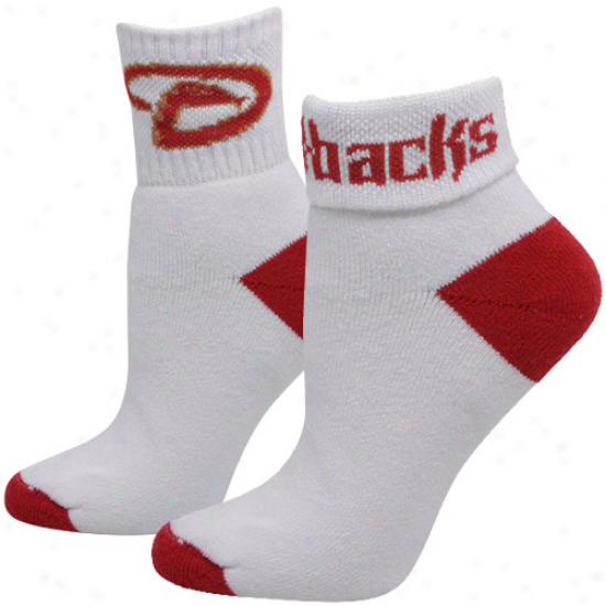 Arizona Diamondbacks Lsdies White-sedona Red Roll-down Socks