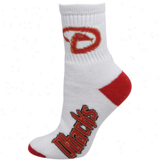 Arizona Diamondbacks Ladies White-sedona Red Dual-color Team Logo Crew Socks