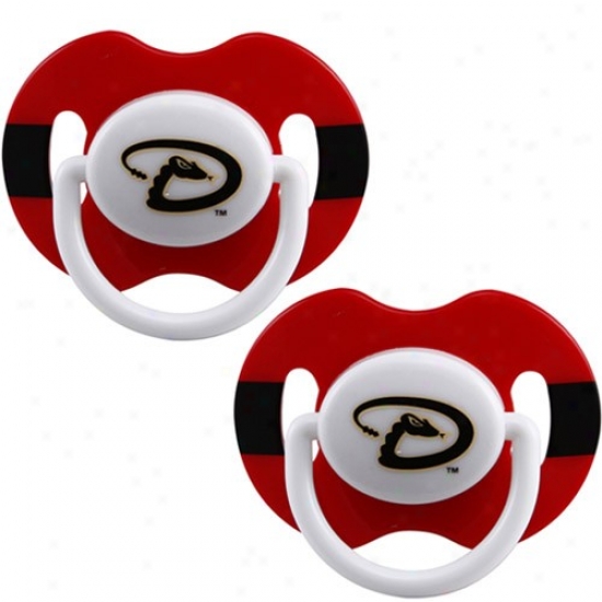 Arizona Diamondbacks Red-black Striped 2-pack Team Logo Pacifiers