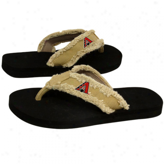 Arizona Diamondbacks Unsirx Khaki Frayed Flip Flops