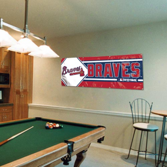 Atlanta Braves 2' X 6' Red-royal Blue Vinyl Flag