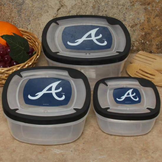 Atlanta Braves 3-pack Square Food Containers