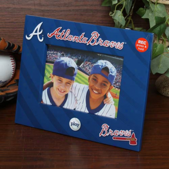 Atlanta Braves 4'' X 6'' Navy Blue Talking Picture Frame