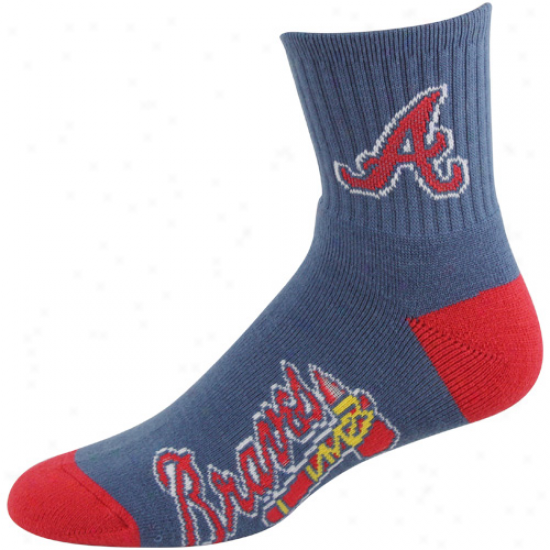 Atlanta Braves Dual-color Team Logo Socks - Blue/ded