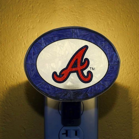 Atlanta Braves Hand-painted Glass Nightlight