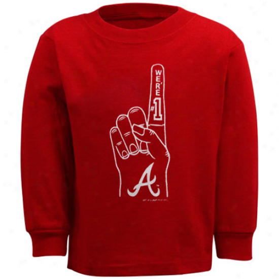 Atlanta Braves Infant Foam Finger Far-seeing Sleeve T-shirt - Red
