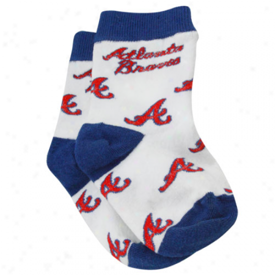 Atlanta Braves Infant White Allover Crew Socks