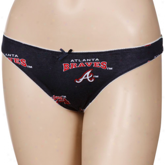 Atlanta Braves Ladies Navy Blue Maverick Thong Underwear