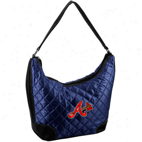 Atlanta Braves Ladies Navy Blue Quilted Hobo Purse