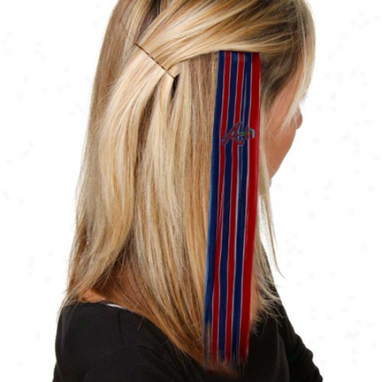 Atlanta Braves Ladies Red-navy Blue Sports Extension Hair Clips