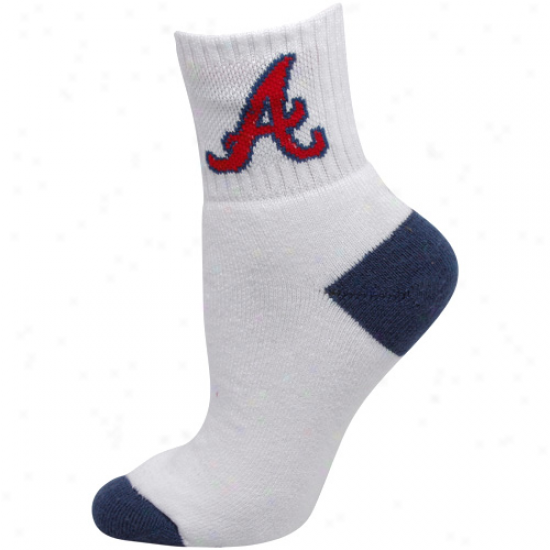 Atlanta Braves Ladies White Roll-down Socks